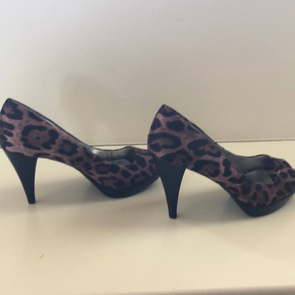 Animal print platforms with peep toe